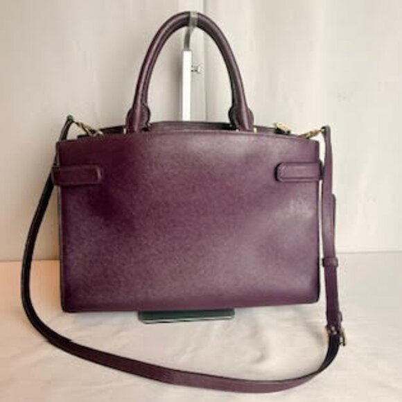 Michael Kors Saffiano Leather Satchel Plum/Purple - Picture 7 of 16